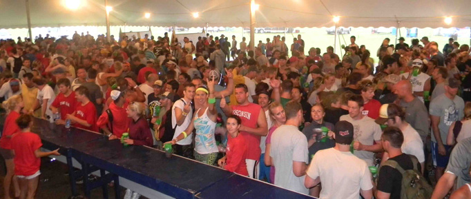 Waupaca Boatride Volleyball Tournament - Tent Rain Delay 2010