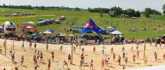 Waupaca Boatride Volleyball Tournament - Overhead View 2013
