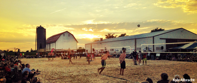 Waupaca Boatride Volleyball Tournament - Sand Doubles Sunset 2014