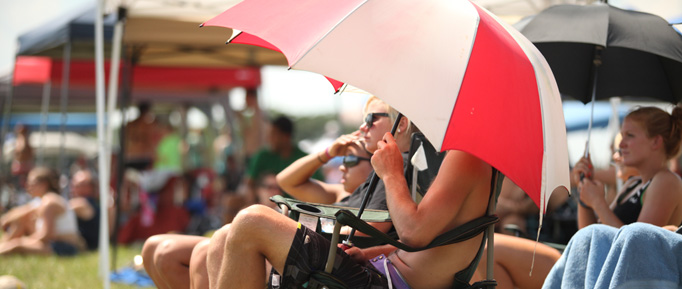 Waupaca Boatride Volleyball Tournament - Spectator Under Umbrella